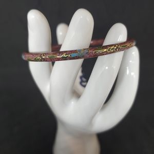 Purple Magenta Cloisonné Bangle Bracelet